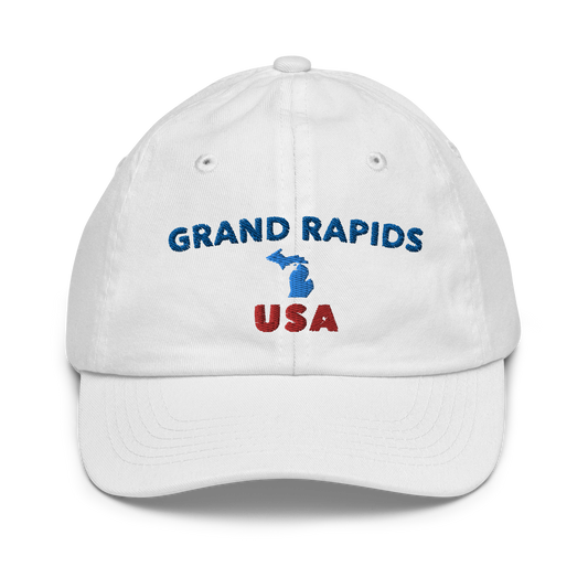 'Grand Rapids USA' Youth Baseball Cap (w/ Michigan Outline)