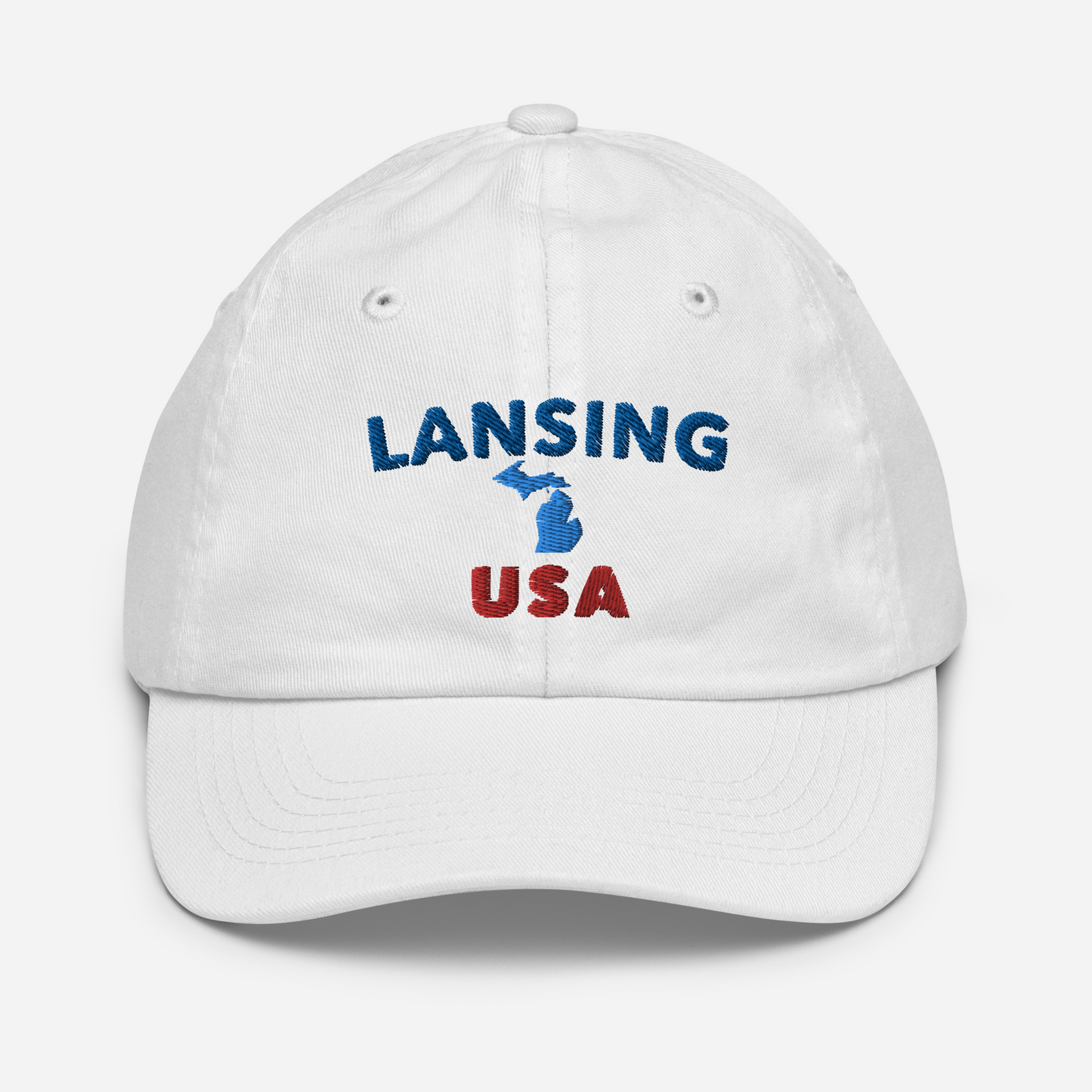 'Lansing USA' Youth Baseball Cap (w/ Michigan Outline)