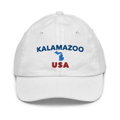 'Kalamazoo USA' Youth Baseball Cap (w/ Michigan Outline)