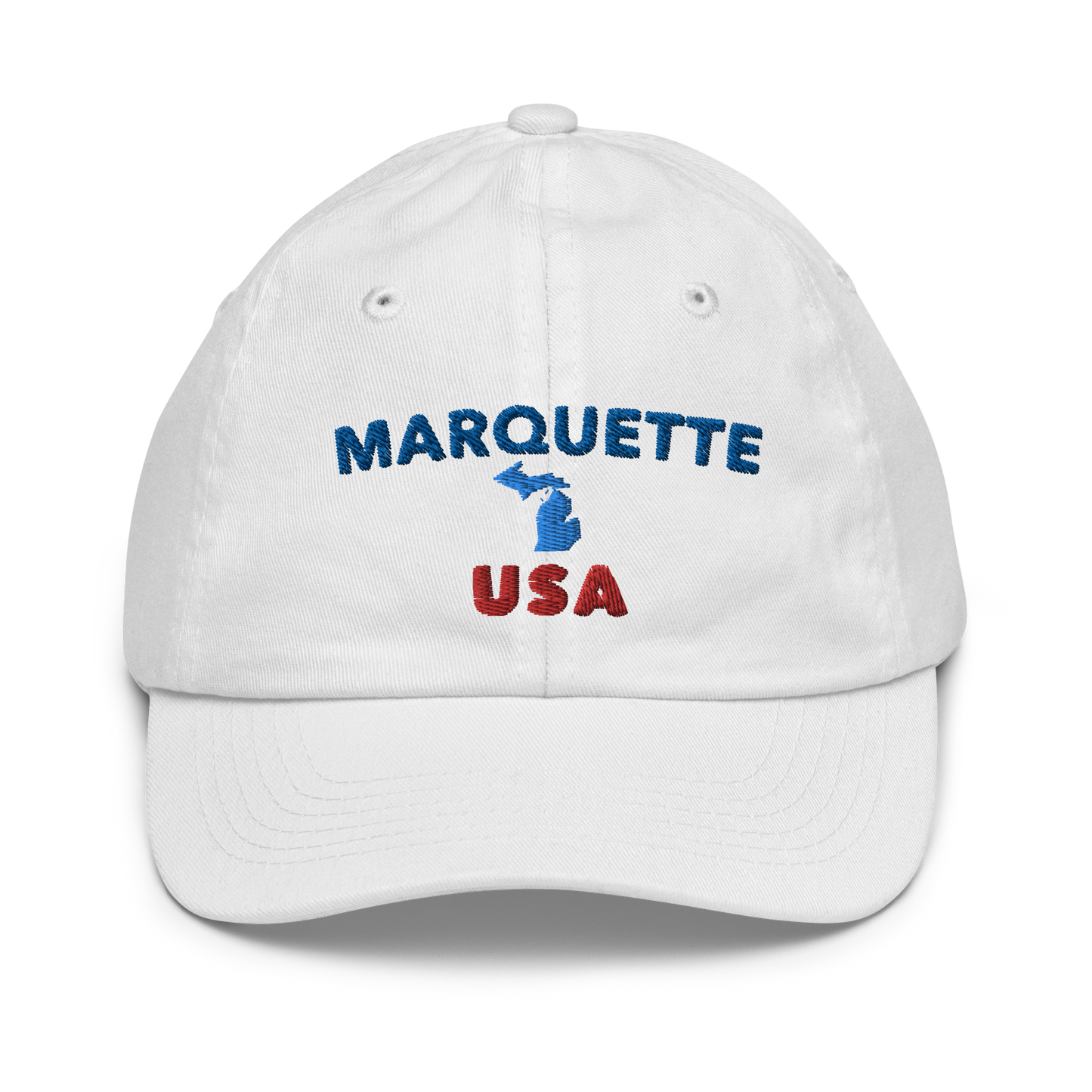 'Marquette USA' Youth Baseball Cap (w/ Michigan Outline)