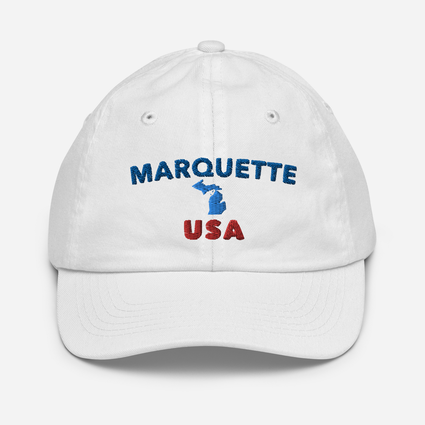 'Marquette USA' Youth Baseball Cap (w/ Michigan Outline)