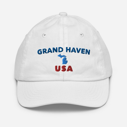 'Grand Haven USA' Youth Baseball Cap (w/ Michigan Outline)