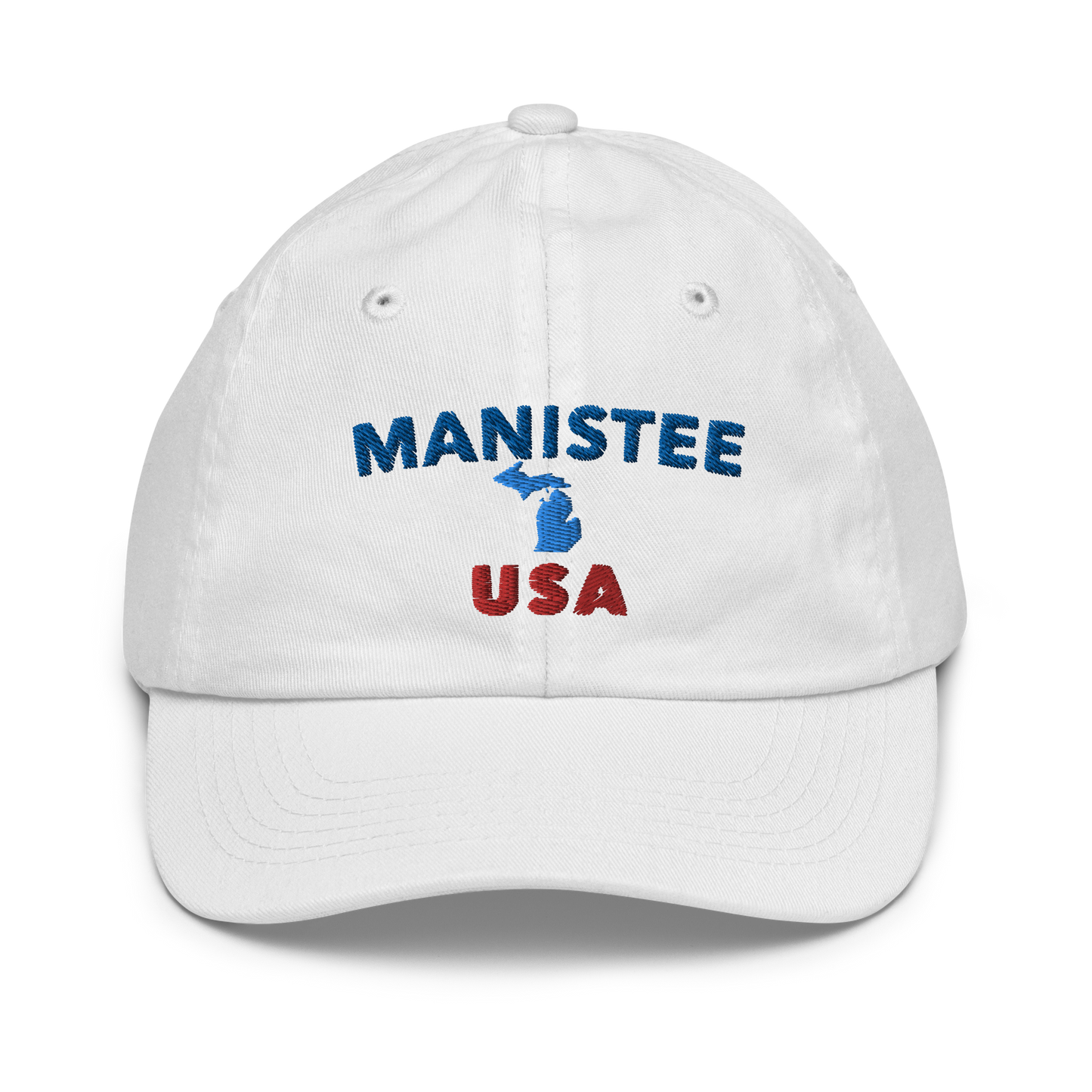 'Manistee USA' Youth Baseball Cap (w/ Michigan Outline)