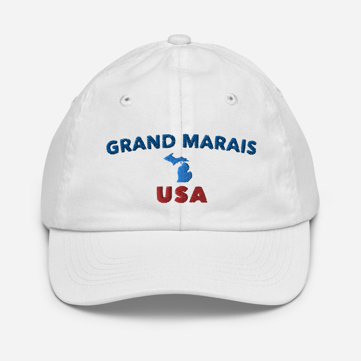 'Grand Marais USA' Youth Baseball Cap (w/ Michigan Outline)