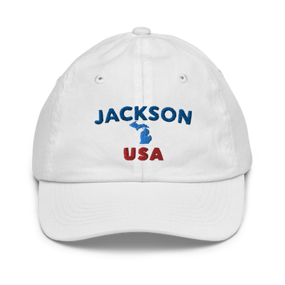 'Jackson USA' Youth Baseball Cap (w/ Michigan Outline)