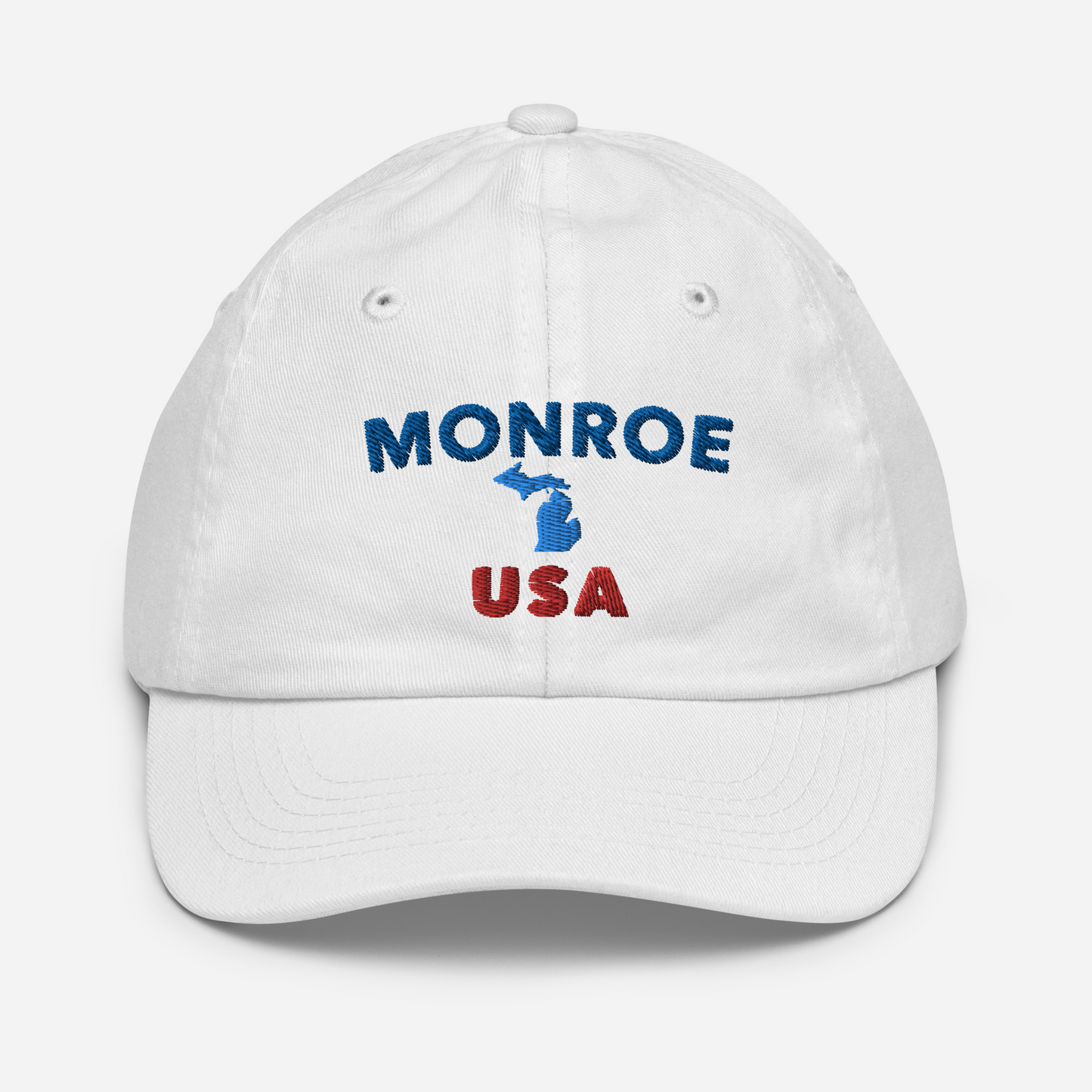 'Monroe USA' Youth Baseball Cap (w/ Michigan Outline)