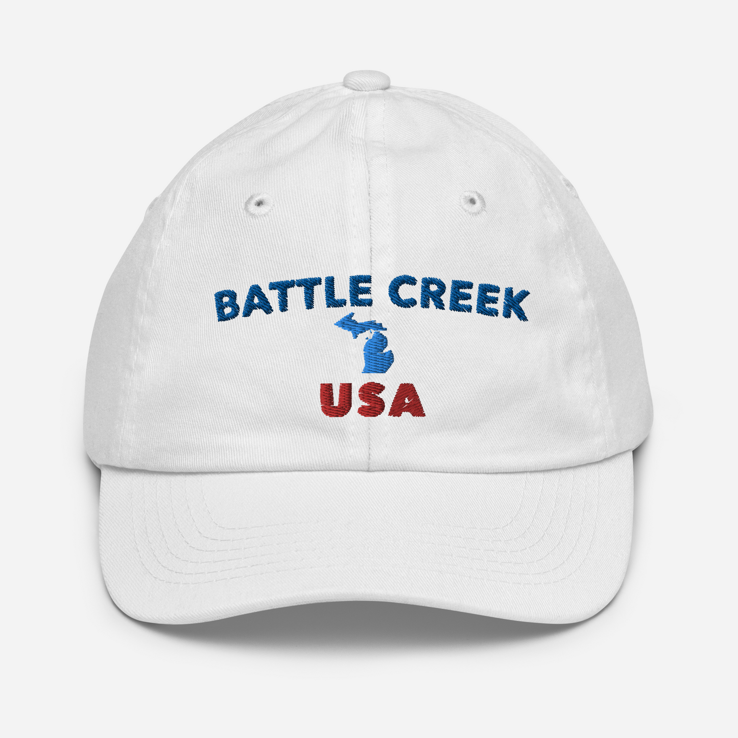 'Battle Creek' Youth Baseball Cap (w/ Michigan Outline)