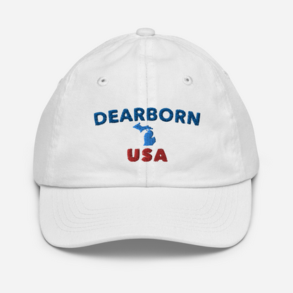 'Dearborn USA' Youth Baseball Cap (w/ Michigan Outline)