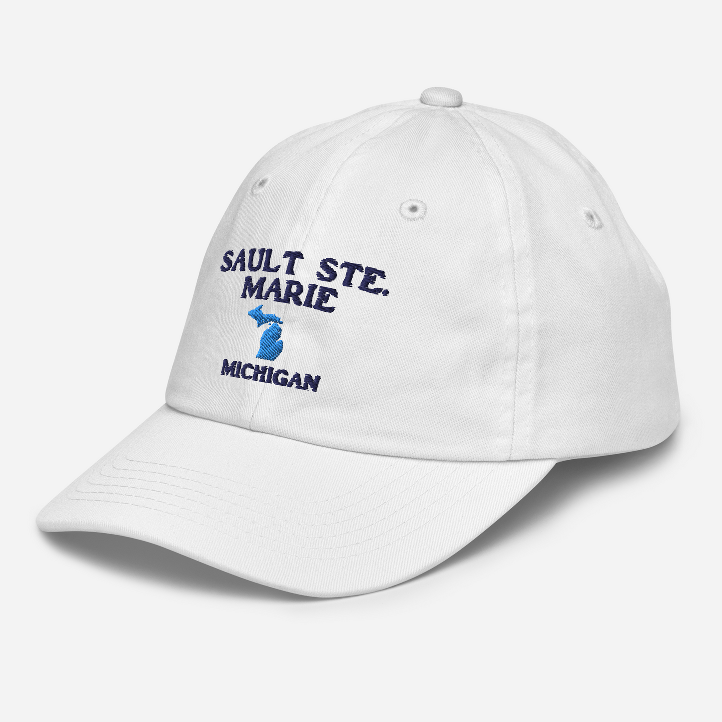 'Sault Ste. Marie Michigan' Youth Baseball Cap (w/ Michigan Outline