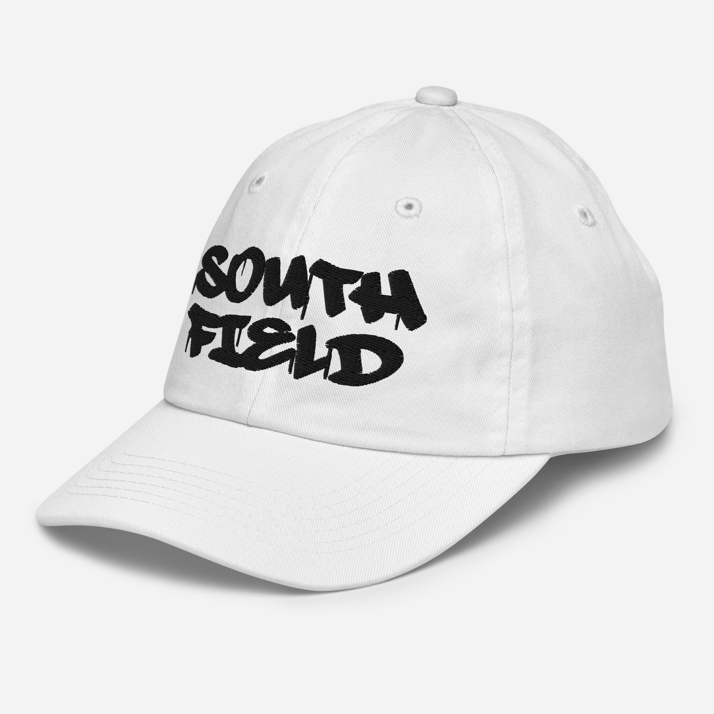 'Southfield' Youth Baseball Cap | White/Black Embroidery