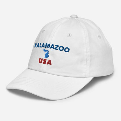 'Kalamazoo USA' Youth Baseball Cap (w/ Michigan Outline)