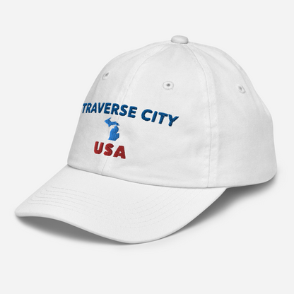 'Traverse City USA' Youth Baseball Cap (w/ Michigan Outline)