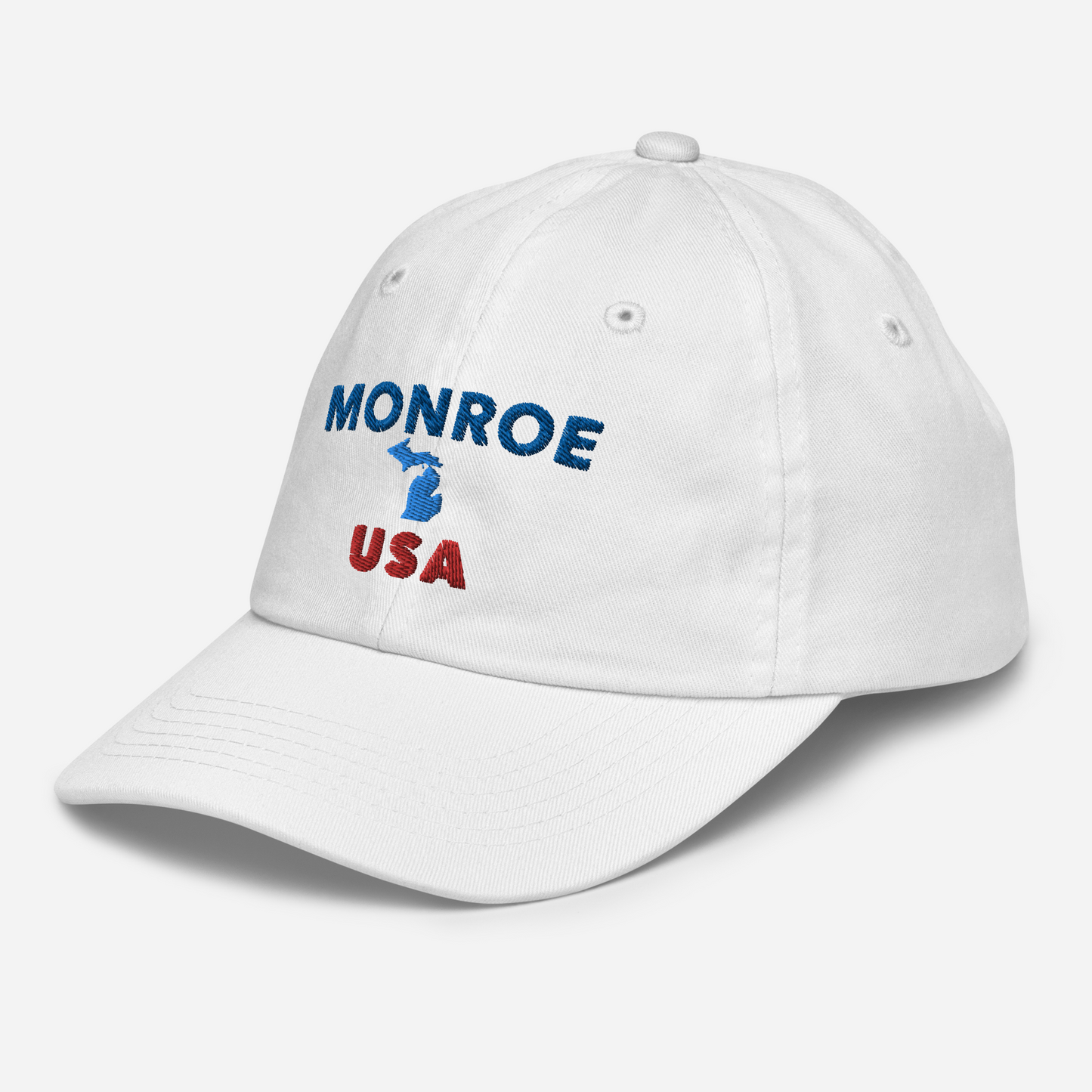 'Monroe USA' Youth Baseball Cap (w/ Michigan Outline)