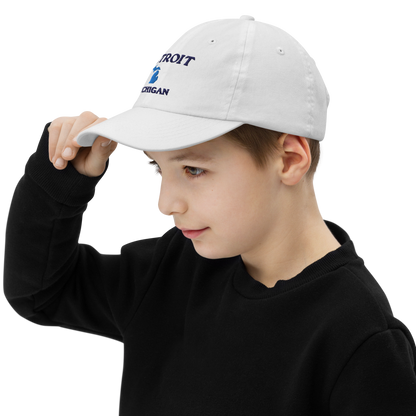 'Detroit Michigan' Youth Baseball Cap (w/ Michigan Outline)