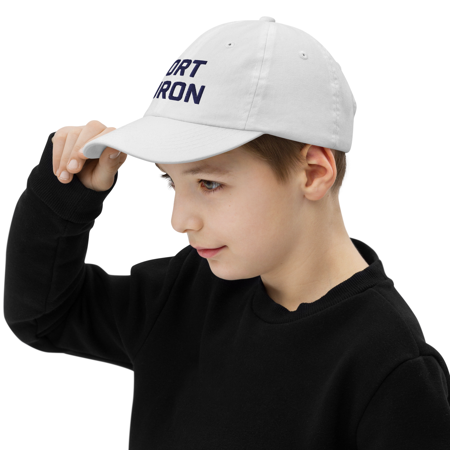 'Port Huron' Youth Baseball Cap | White/Navy Embrodiery