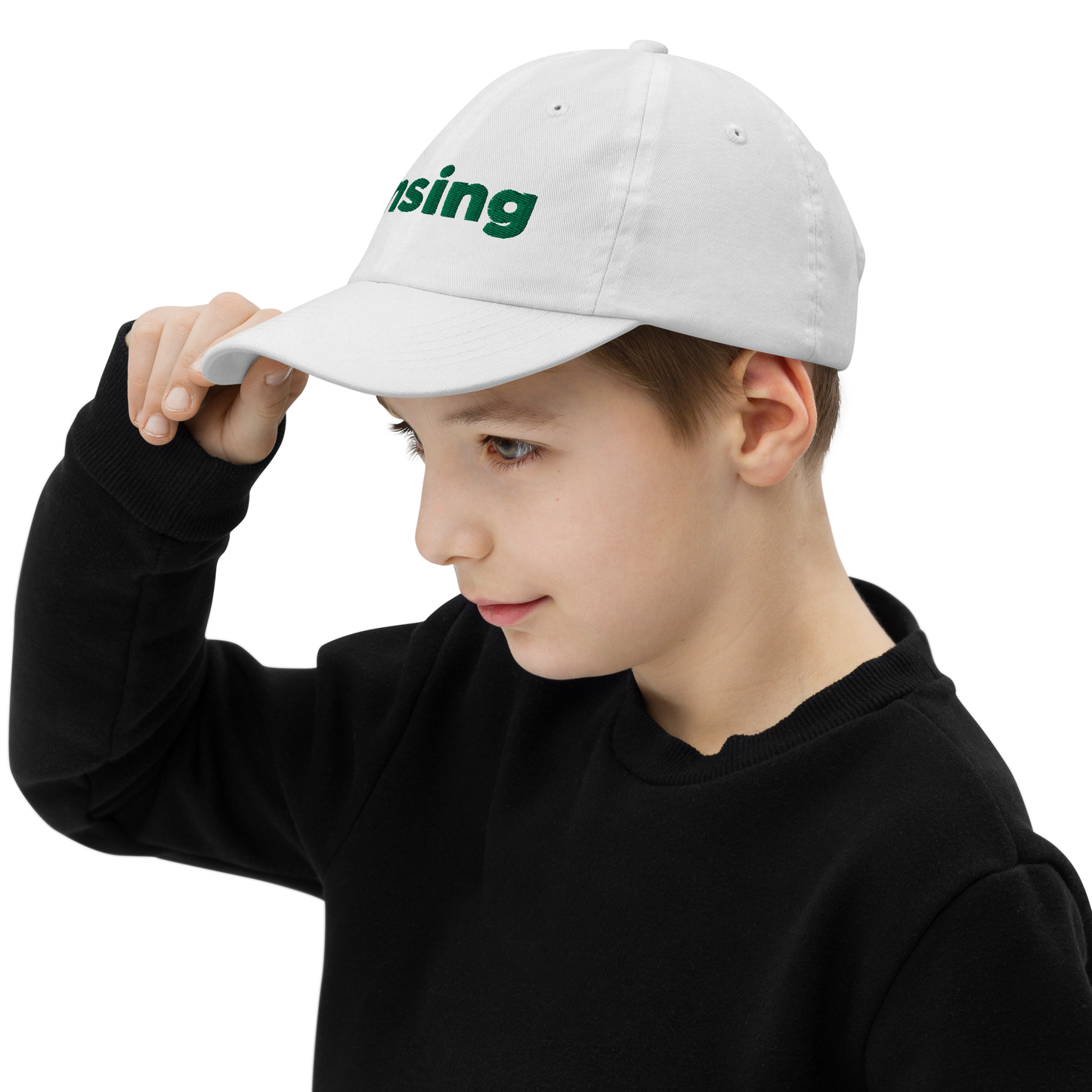 'Lansing' Youth Baseball Cap | Green Embroidery