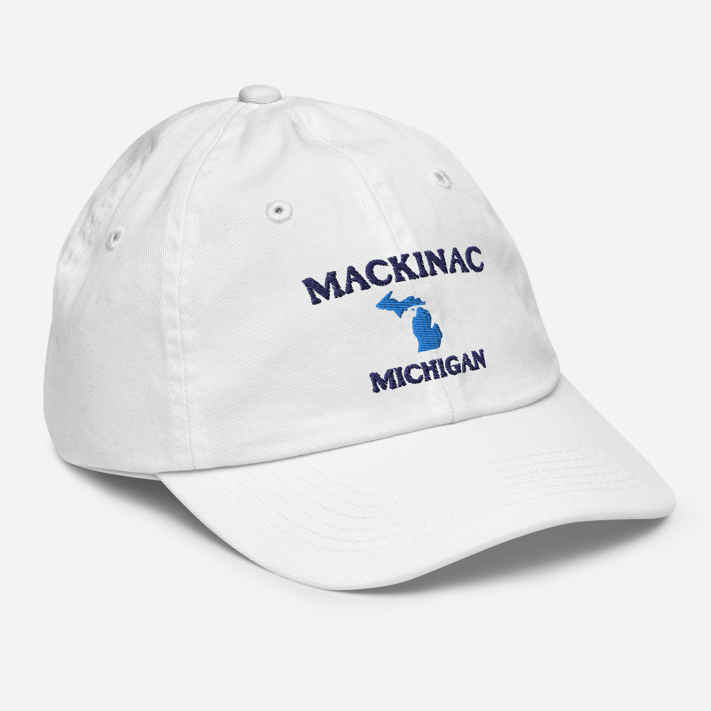 'Mackinac Michigan' Youth Baseball Cap (w/ Michigan Outline)