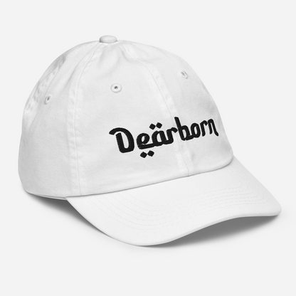 'Dearborn' Youth Baseball Cap | White/Black Embroidery