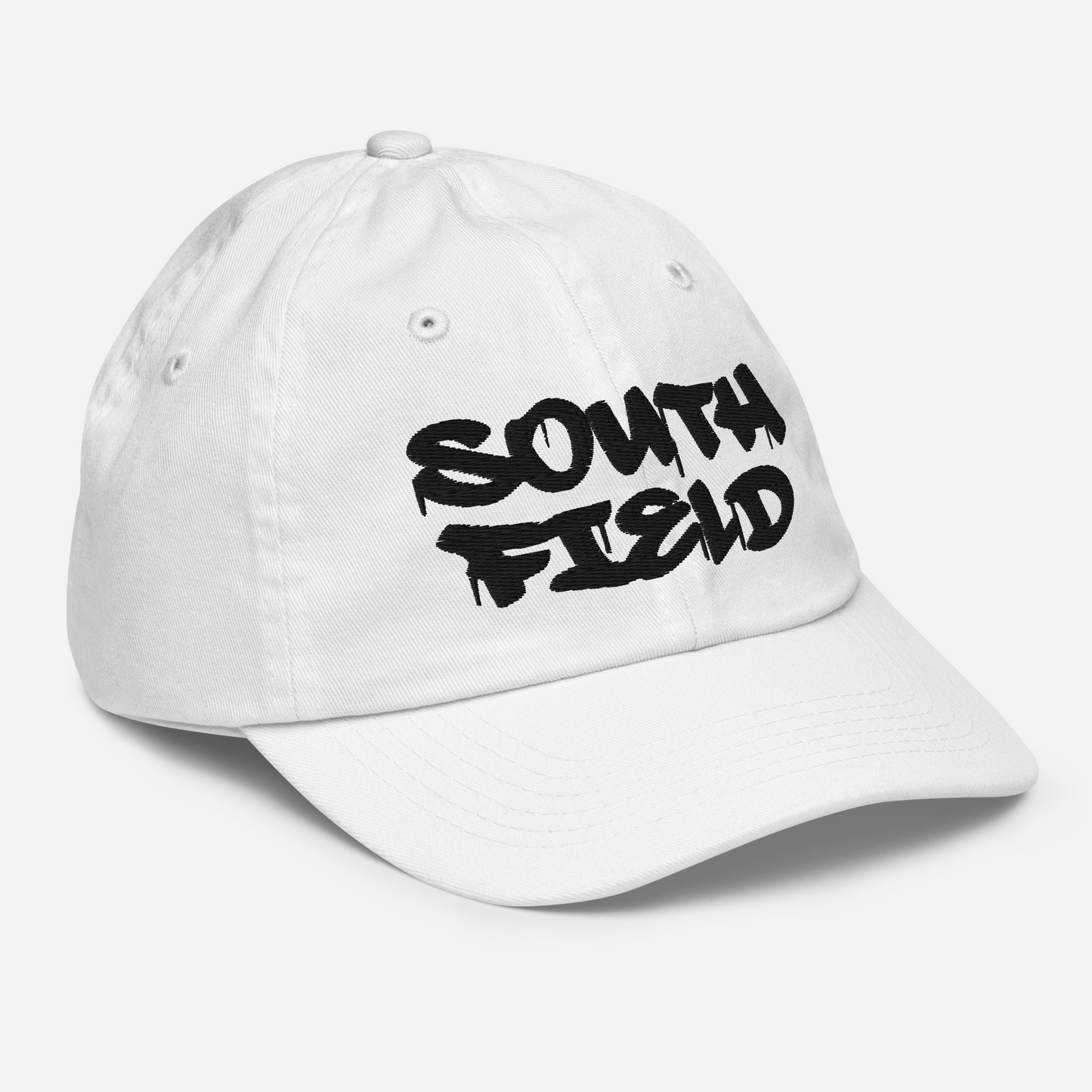 'Southfield' Youth Baseball Cap | White/Black Embroidery