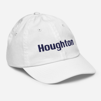 'Houghton' Youth Baseball Cap | White/Navy Embroidery