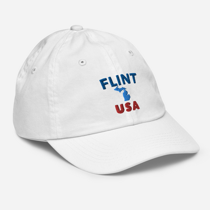 'Flint USA' Youth Baseball Cap (w/ Michigan Outline)