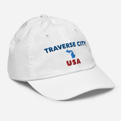 'Traverse City USA' Youth Baseball Cap (w/ Michigan Outline)