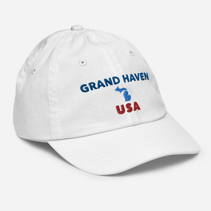 'Grand Haven USA' Youth Baseball Cap (w/ Michigan Outline)