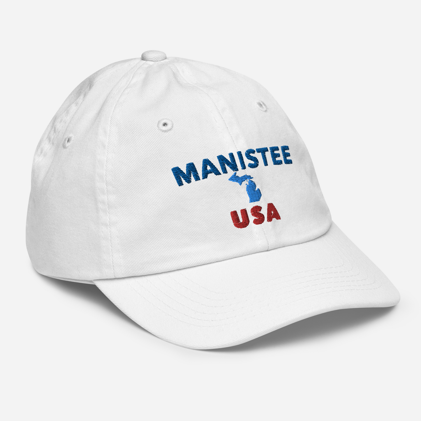 'Manistee USA' Youth Baseball Cap (w/ Michigan Outline)