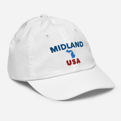 'Midland USA' Youth Baseball Cap (w/ Michigan Outline)