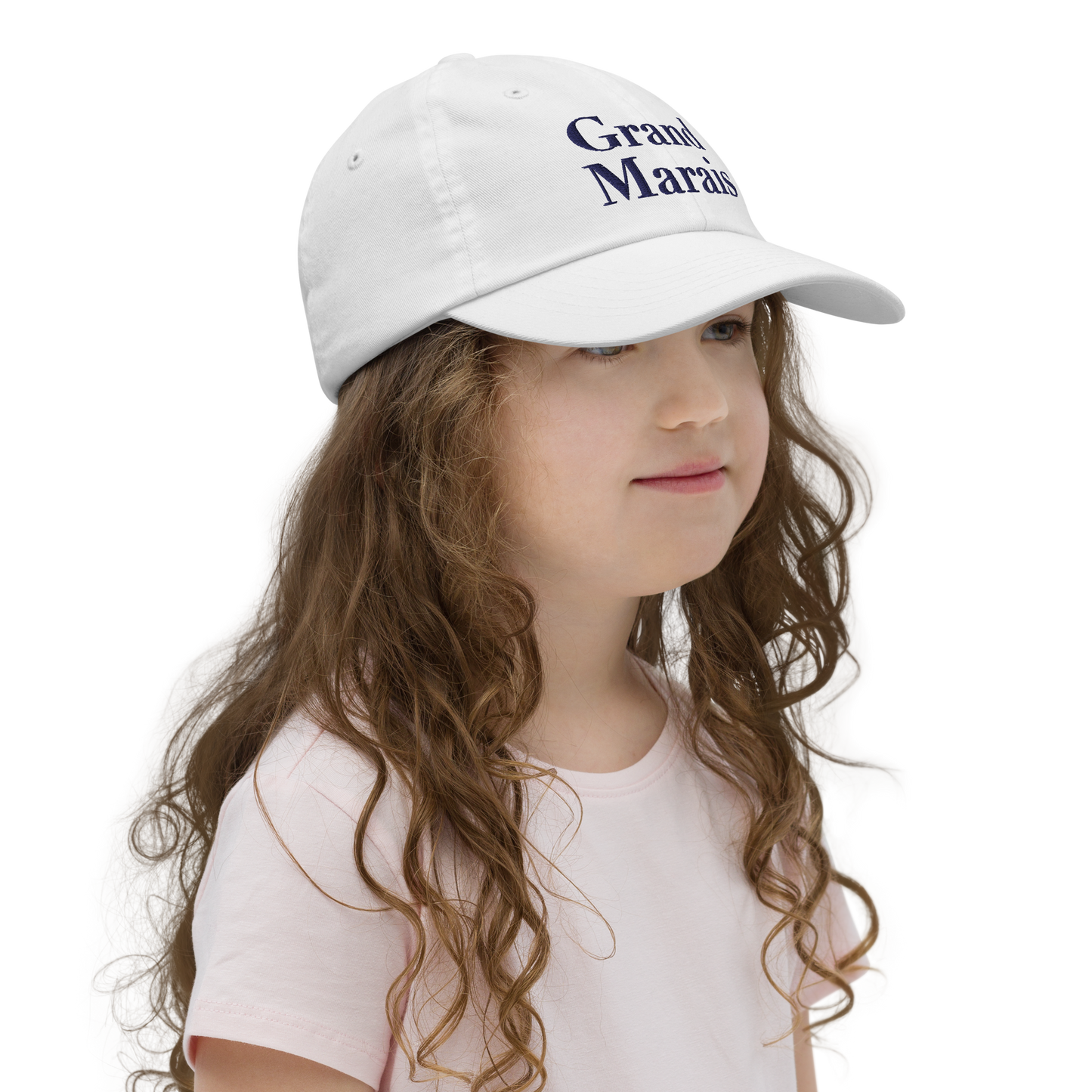 'Grand Marais' Youth Baseball Cap | White/Black Embroidery