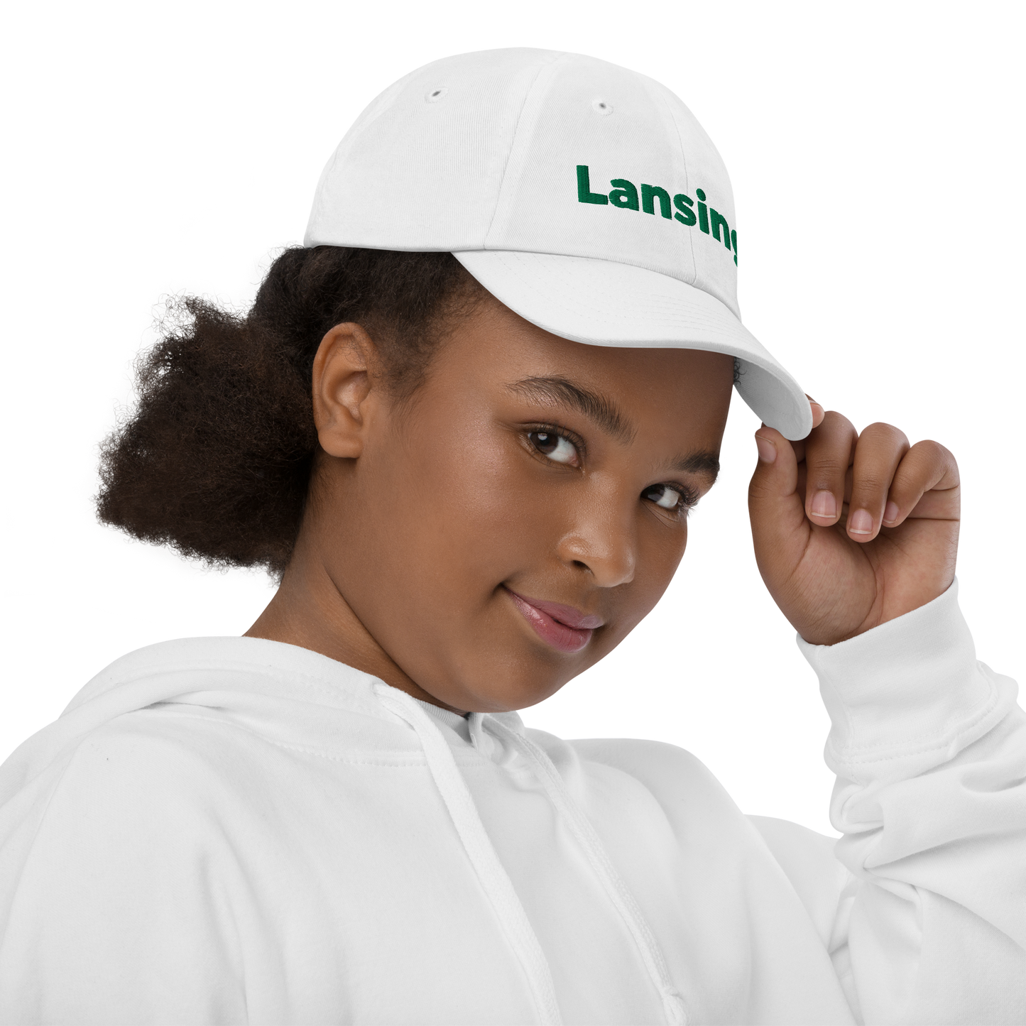 'Lansing' Youth Baseball Cap | Green Embroidery