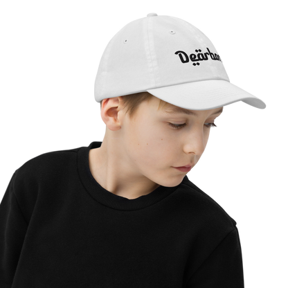 'Dearborn' Youth Baseball Cap | White/Black Embroidery