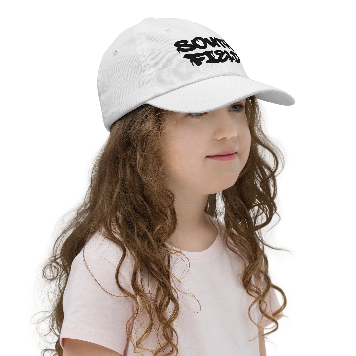 'Southfield' Youth Baseball Cap | White/Black Embroidery