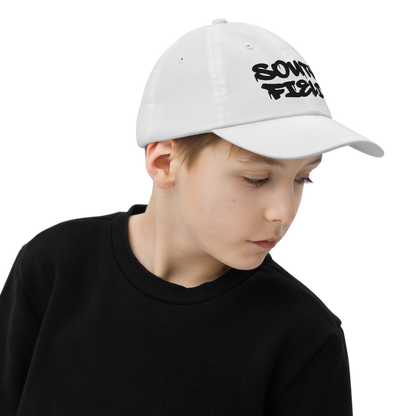 'Southfield' Youth Baseball Cap | White/Black Embroidery