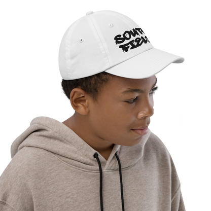 'Southfield' Youth Baseball Cap | White/Black Embroidery