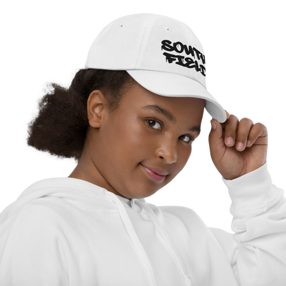 'Southfield' Youth Baseball Cap | White/Black Embroidery