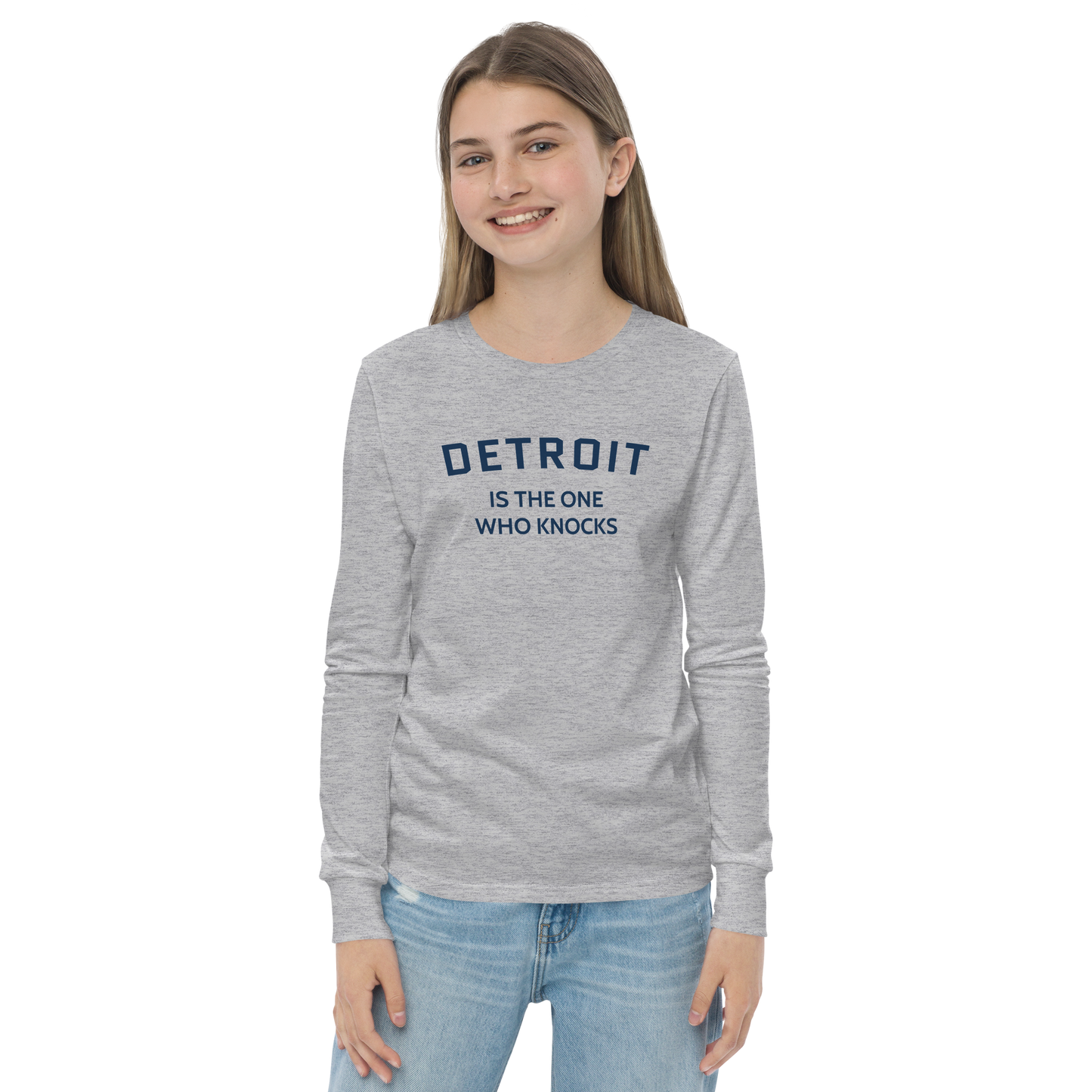 'Detroit is the One Who Knocks' T-Shirt | Unisex Youth Long Sleeve