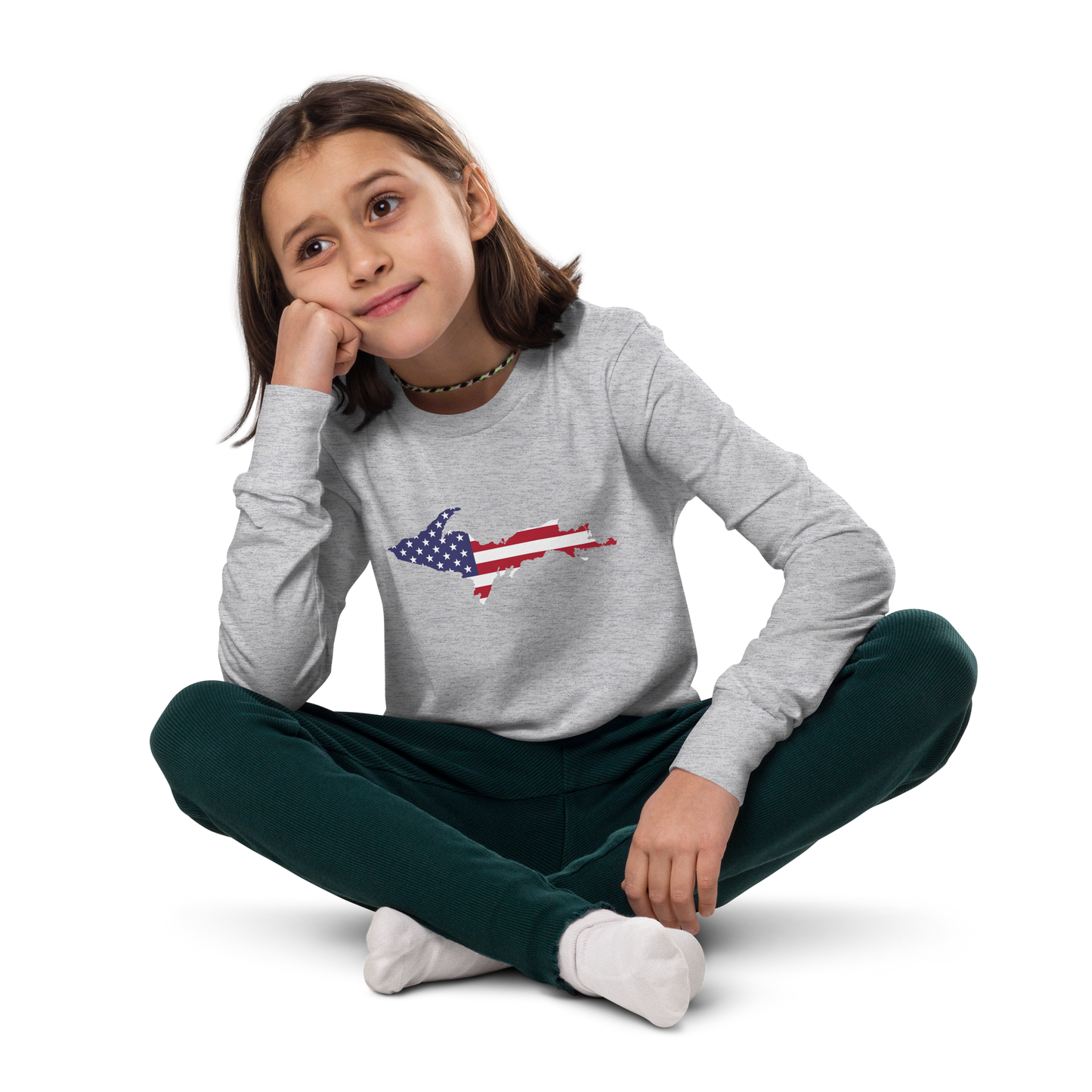 Michigan Upper Peninsula T-Shirt (w/ UP USA Long Sleeve) | Youth Long Sleeve