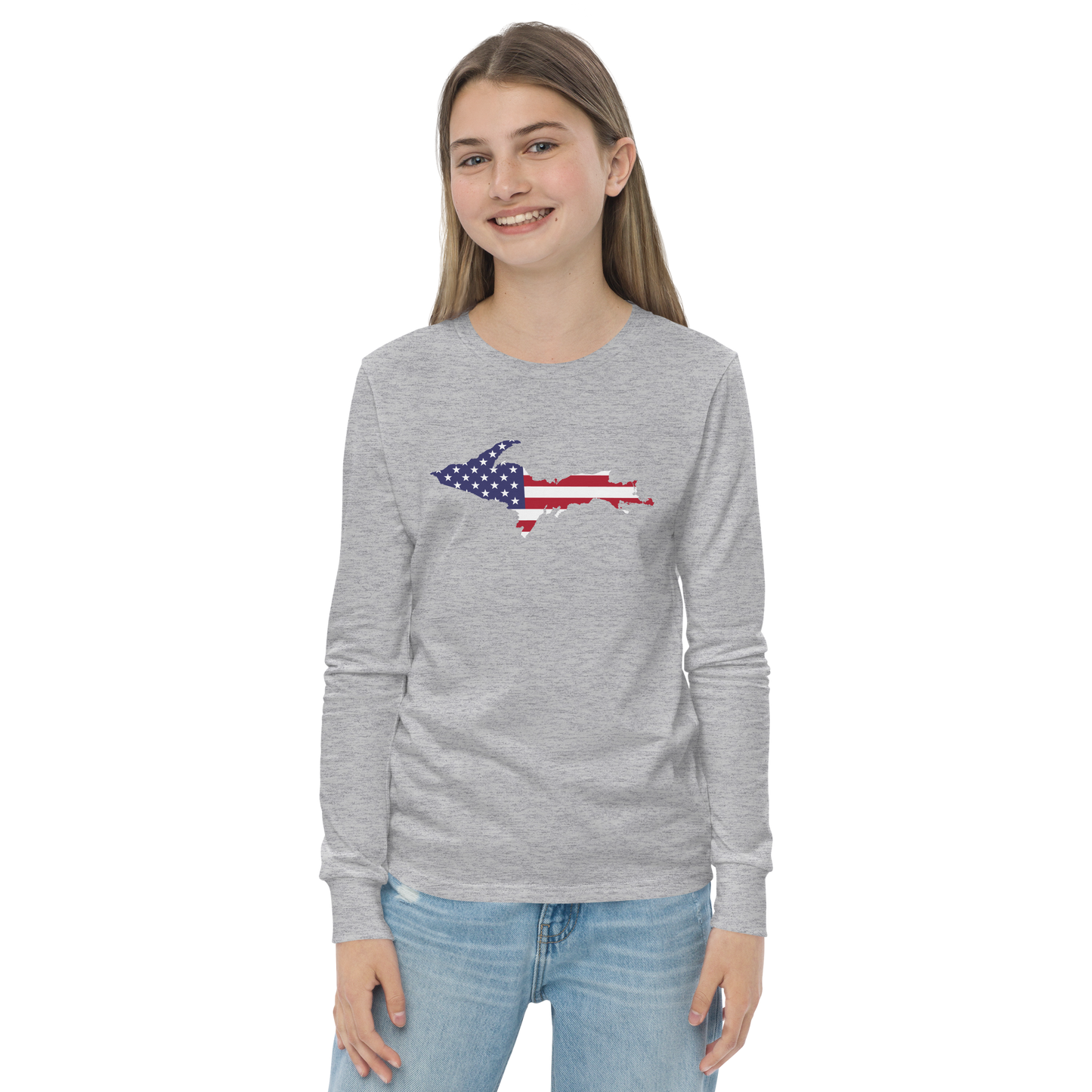 Michigan Upper Peninsula T-Shirt (w/ UP USA Long Sleeve) | Youth Long Sleeve