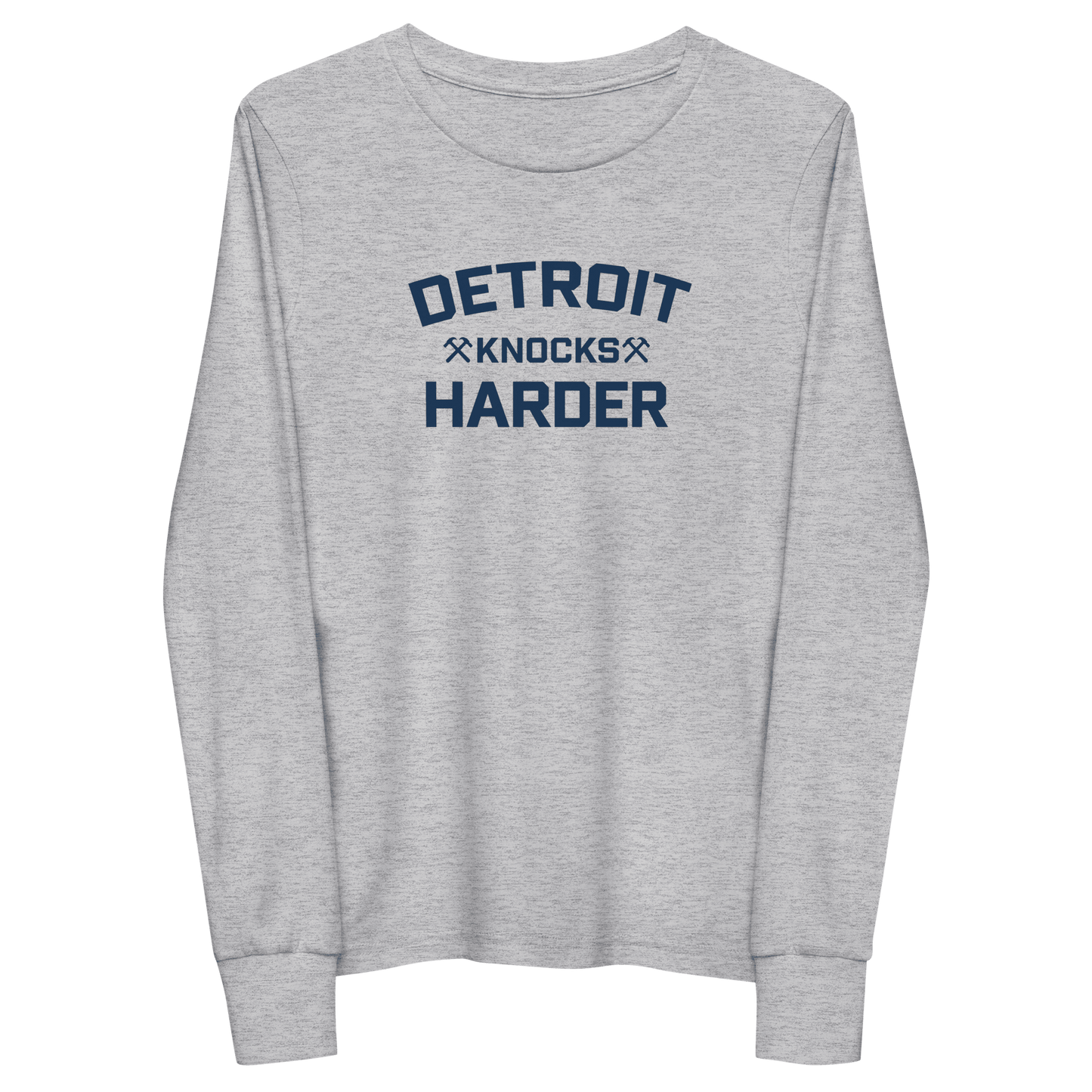 'Detroit Knocks Harder' T-Shirt | Unisex Youth Long Sleeve - Circumspice Michigan