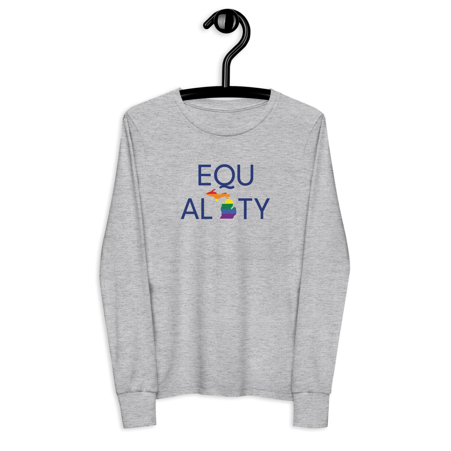 Michigan 'Equality' T-Shirt (LGBTQ Pride Colors) | Unisex Youth Long Sleeve