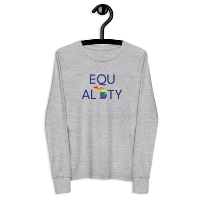 Michigan 'Equality' T-Shirt (LGBTQ Pride Colors) | Unisex Youth Long Sleeve