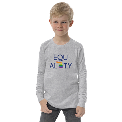 Michigan 'Equality' T-Shirt (LGBTQ Pride Colors) | Unisex Youth Long Sleeve