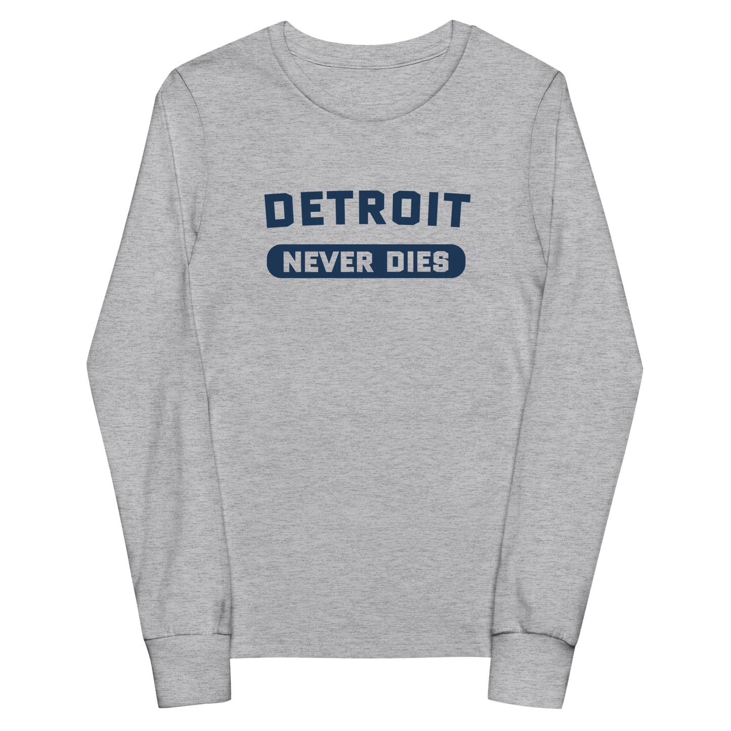 'Detroit Never Dies' T-Shirt | Unisex Youth Long Sleeve