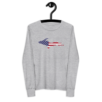 Michigan Upper Peninsula T-Shirt (w/ UP USA Long Sleeve) | Youth Long Sleeve