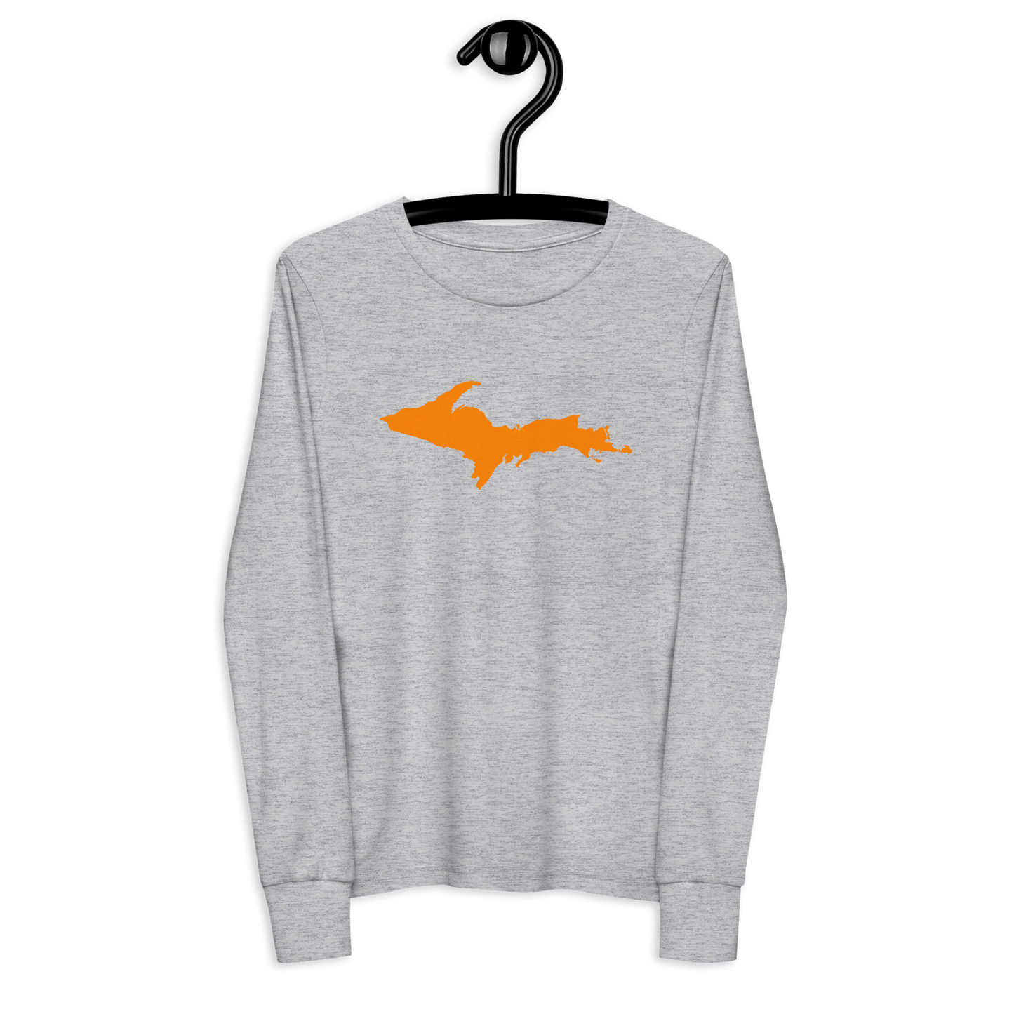 Michigan Upper Peninsula T-Shirt (w/ Orange UP Outline) | Youth Long Sleeve