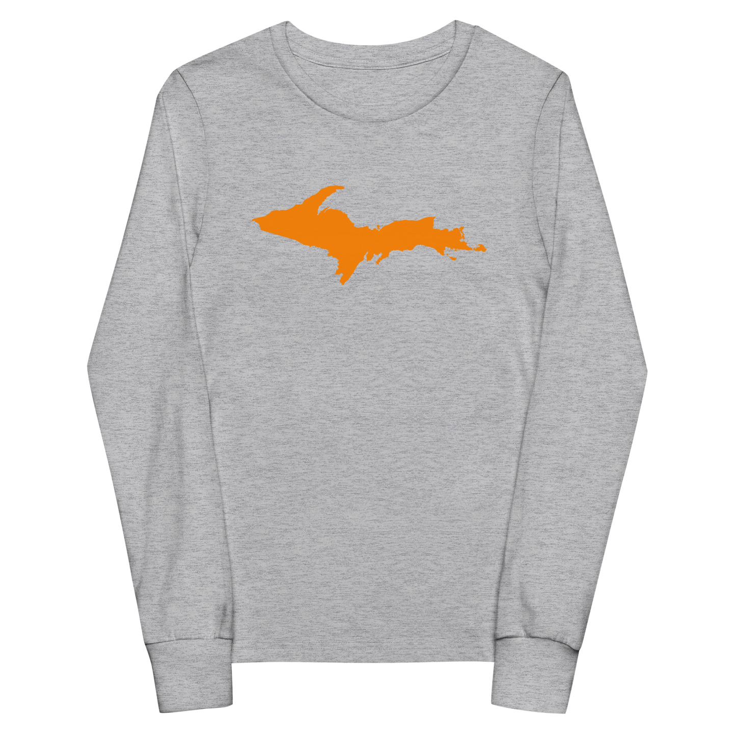 Michigan Upper Peninsula T-Shirt (w/ Orange UP Outline) | Youth Long Sleeve