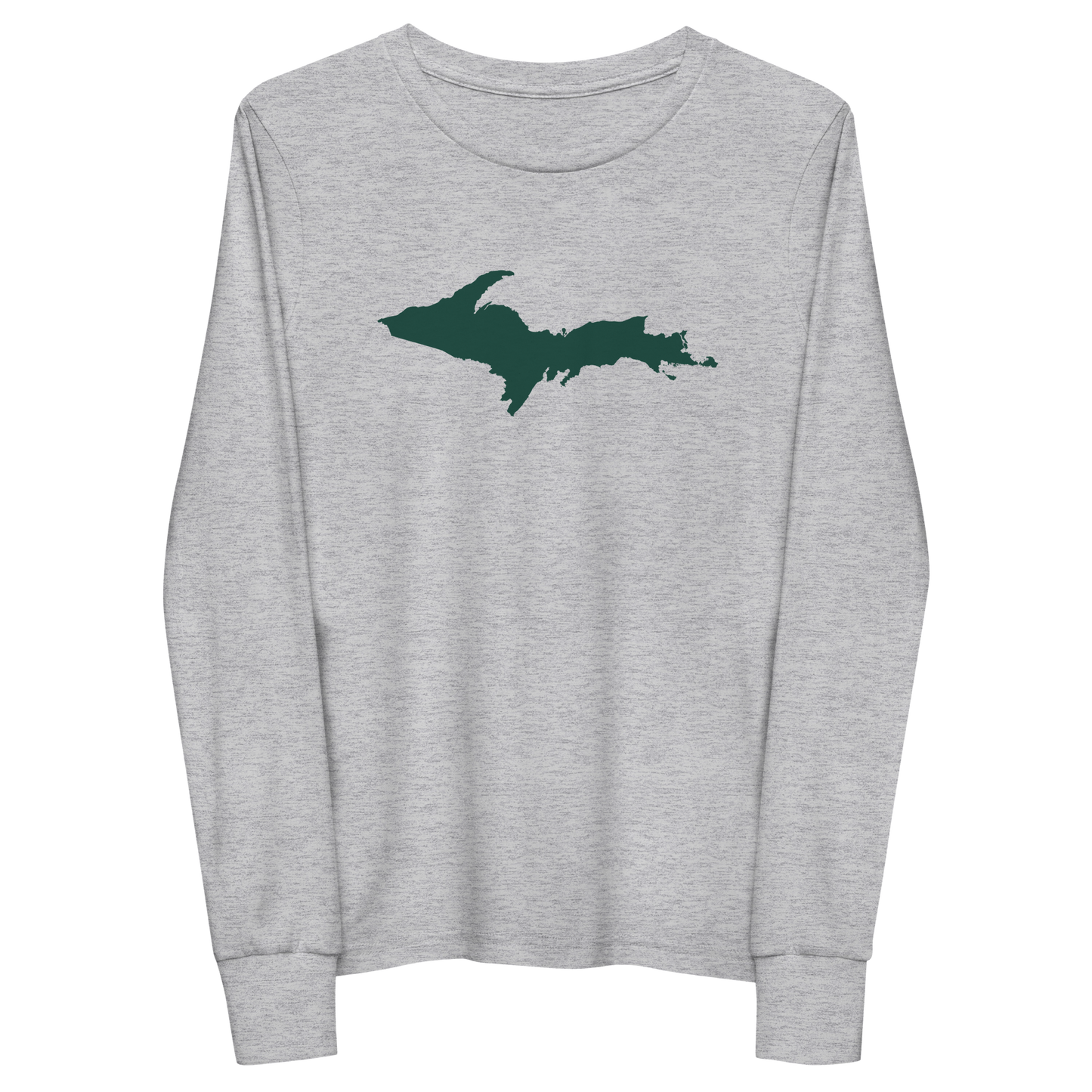 Michigan Upper Peninsula T-Shirt (w/ Green UP Outline) | Youth Long Sleeve