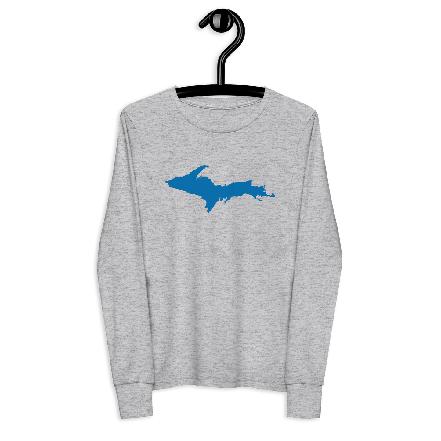 Michigan Upper Peninsula T-Shirt (w/ Azure UP Outline) | Youth Long Sleeve