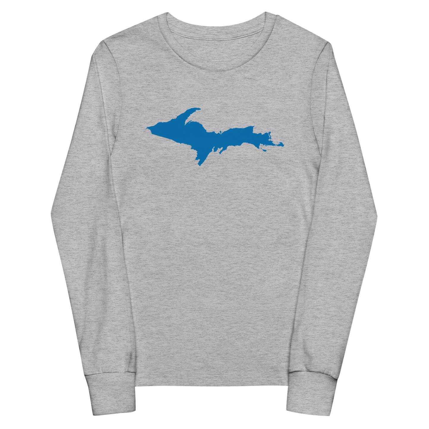 Michigan Upper Peninsula T-Shirt (w/ Azure UP Outline) | Youth Long Sleeve